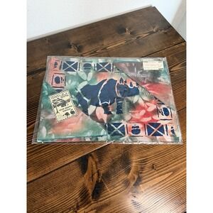 Vintage South African Hand Dyed & Painted Tie Dye Safari Placemat & Napkin Set